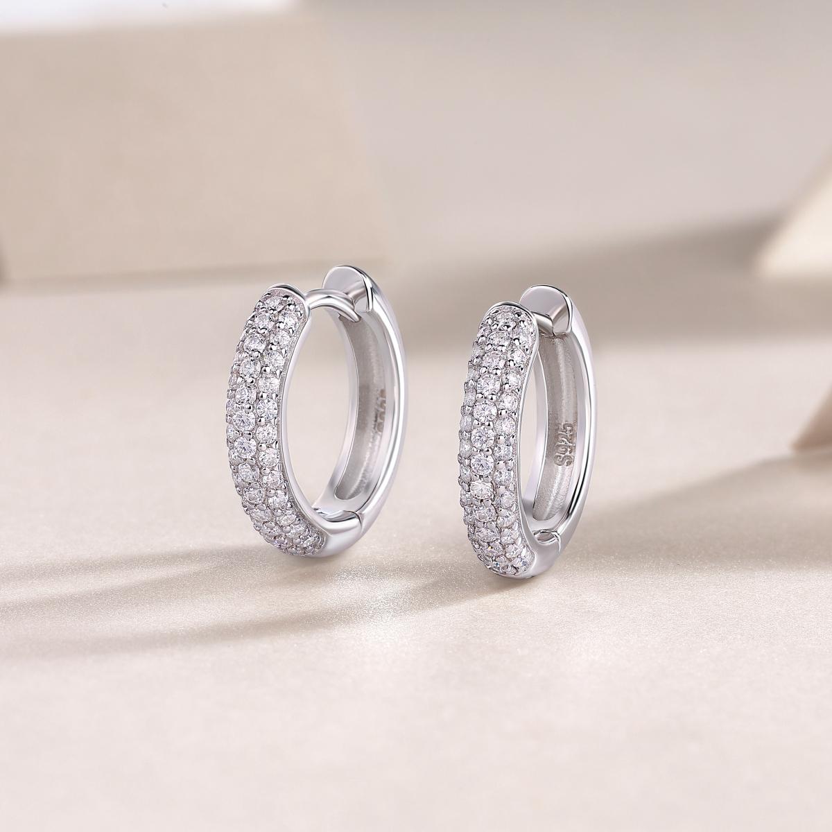 (J047)S925 Silver  Synthetic   Ring Classic Hoops: Timeless Elegance for Daily and Special Occasions Hypoallergenic Huggie Earrings