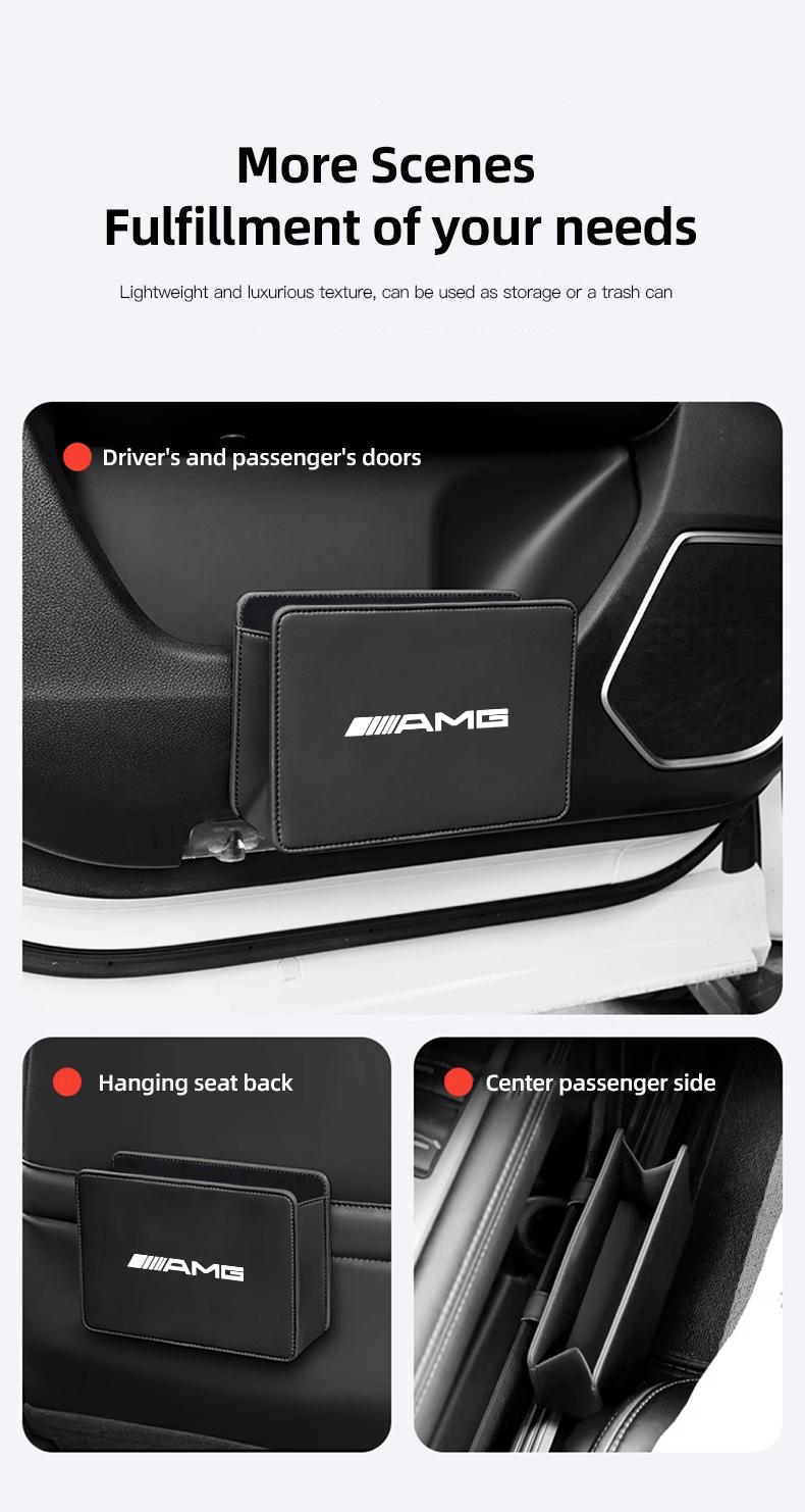 Car Leather Storage Box Foldable Auto Organizer Bag For Mercedes Benz AMG GLE GLS CLA CLE GLC CLS GLA W223 W213 W206 W464 W247 W167 W166 W222 W205 W204 W177 W246 W212 W221 W463