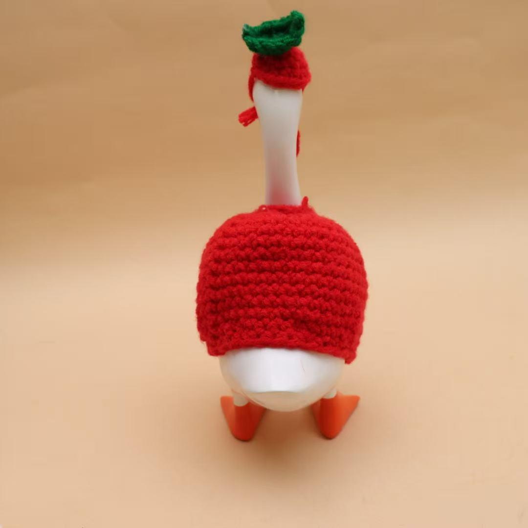 7 Inch Desktop Goose Handmade Crochet Yarn Apple Set, Porch Decoration, Christmas Photo Prop, Holiday Fashion Party Clothes