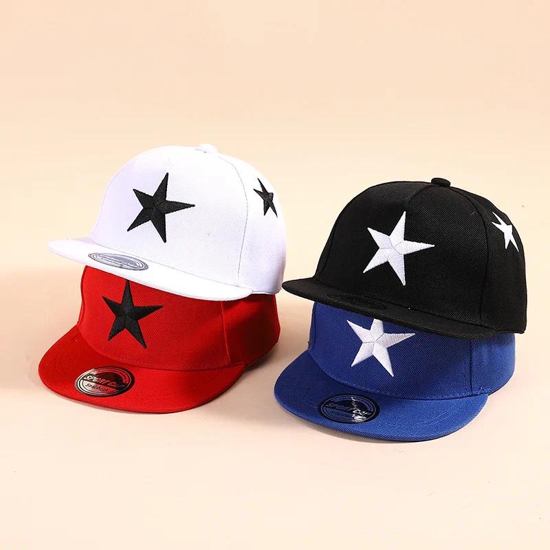 Children Five-pointed Star Embroidery Baseball Caps Hip-hop Hats Spring and Summer Outdoor Adjustable Casual Hats Boy Girl Trave