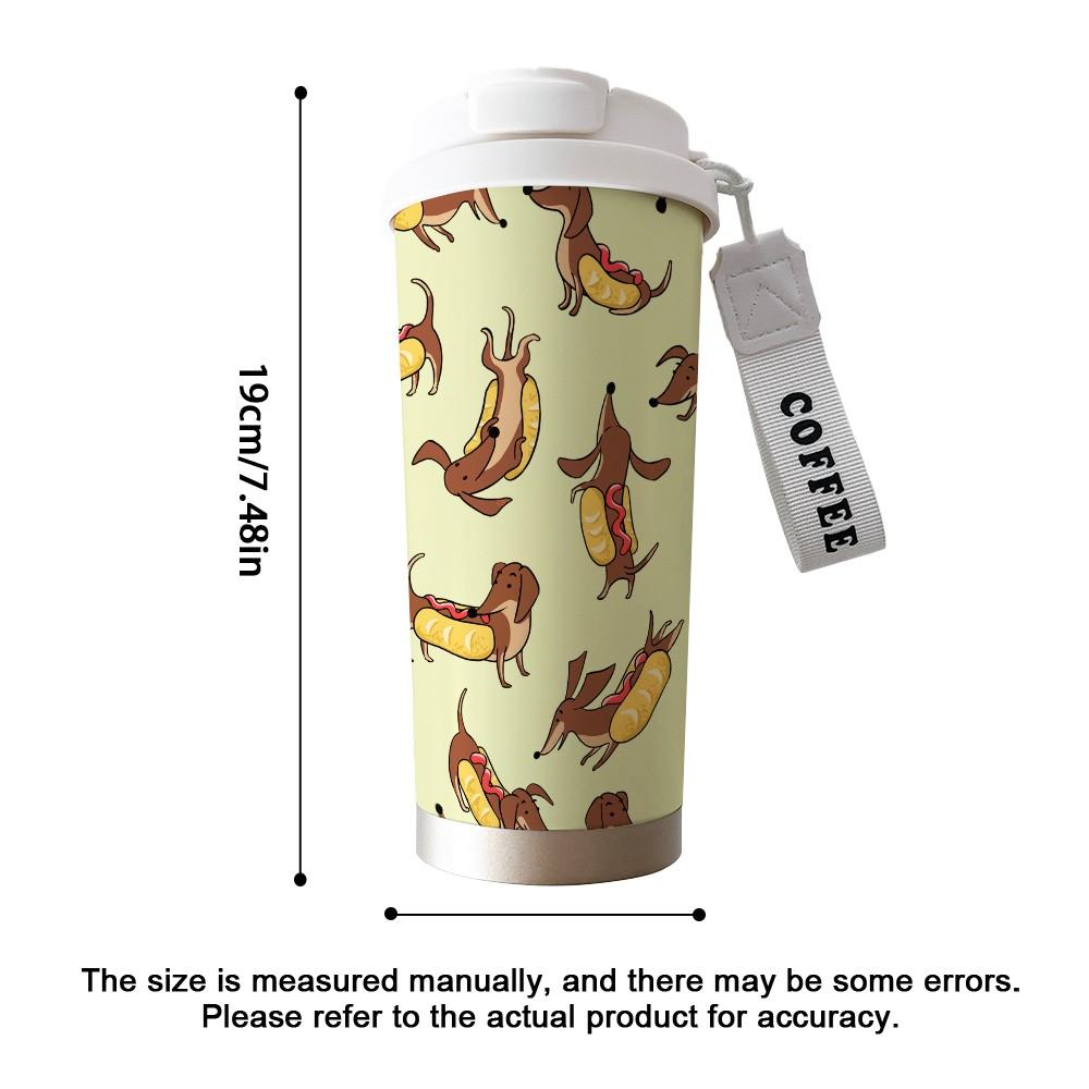 Abstract Pet Weiner Dog Texture Coffee Cup, Portable Dual Drink Insulated Mug, Keeps Warm/cold, Stylish, Office, Travel, Outdoor Essential