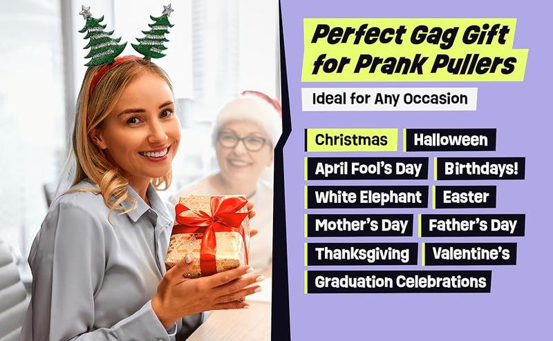 Mini Spider Prank Box - Surprise Wooden Gag Gift, Perfect for Birthday, Halloween & Birthday Pranks, April Fools Day, Harmless Joke with Rubber Spider, Startling & Reusable Prank Kit