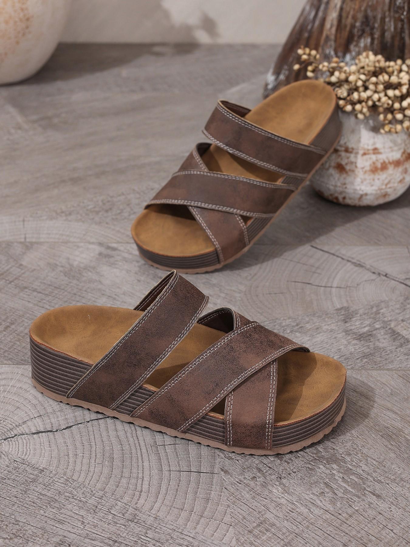 Unisex Thickened Wide Sandals, Dual Strap Design, Perfect for Dresses and Jeans, Versatile Summer Footwear, Ideal for Outdoor Activities, Strapy Sandal, Fashionable Sandals