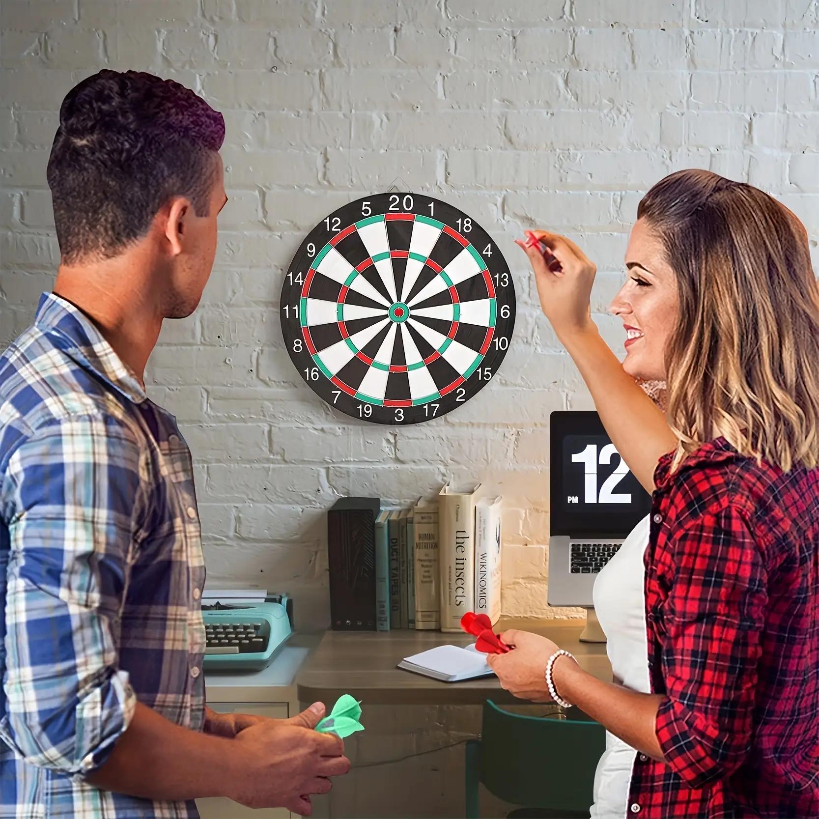Hanging Dart Board Set with 20 Target Areas, Colorful Easy-To-Read Scoring System, Durable Rubber Fiber Material, Perfect for Home Parties, Darts Sets