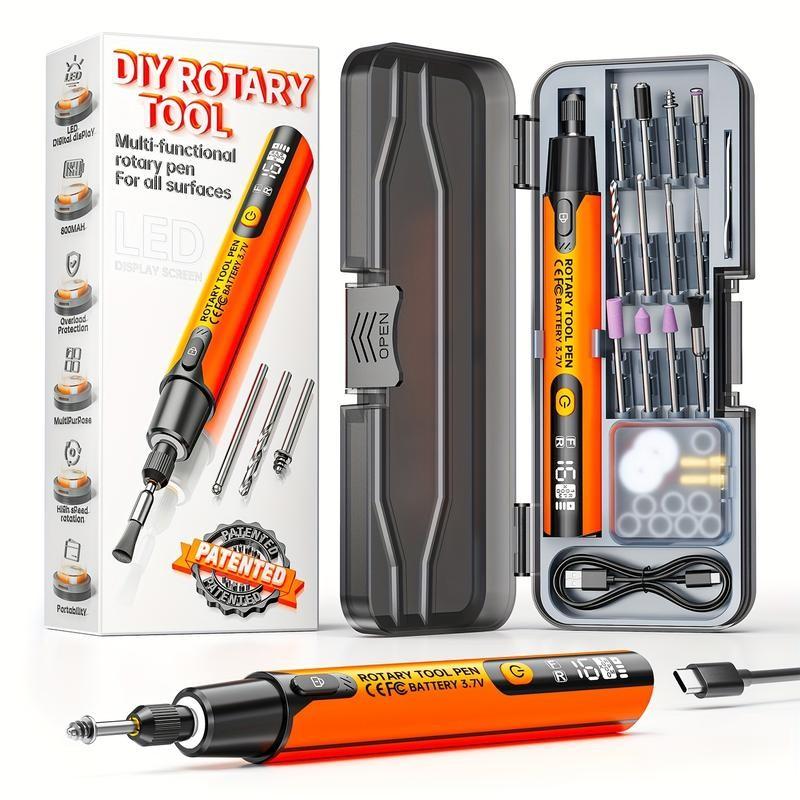 39-piece USB power tool set for polishing, electric angle grinder, cordless drill bit, USB rotary drill kit for polishing and grinding — multiple speeds for wood, metals, and gemstones.