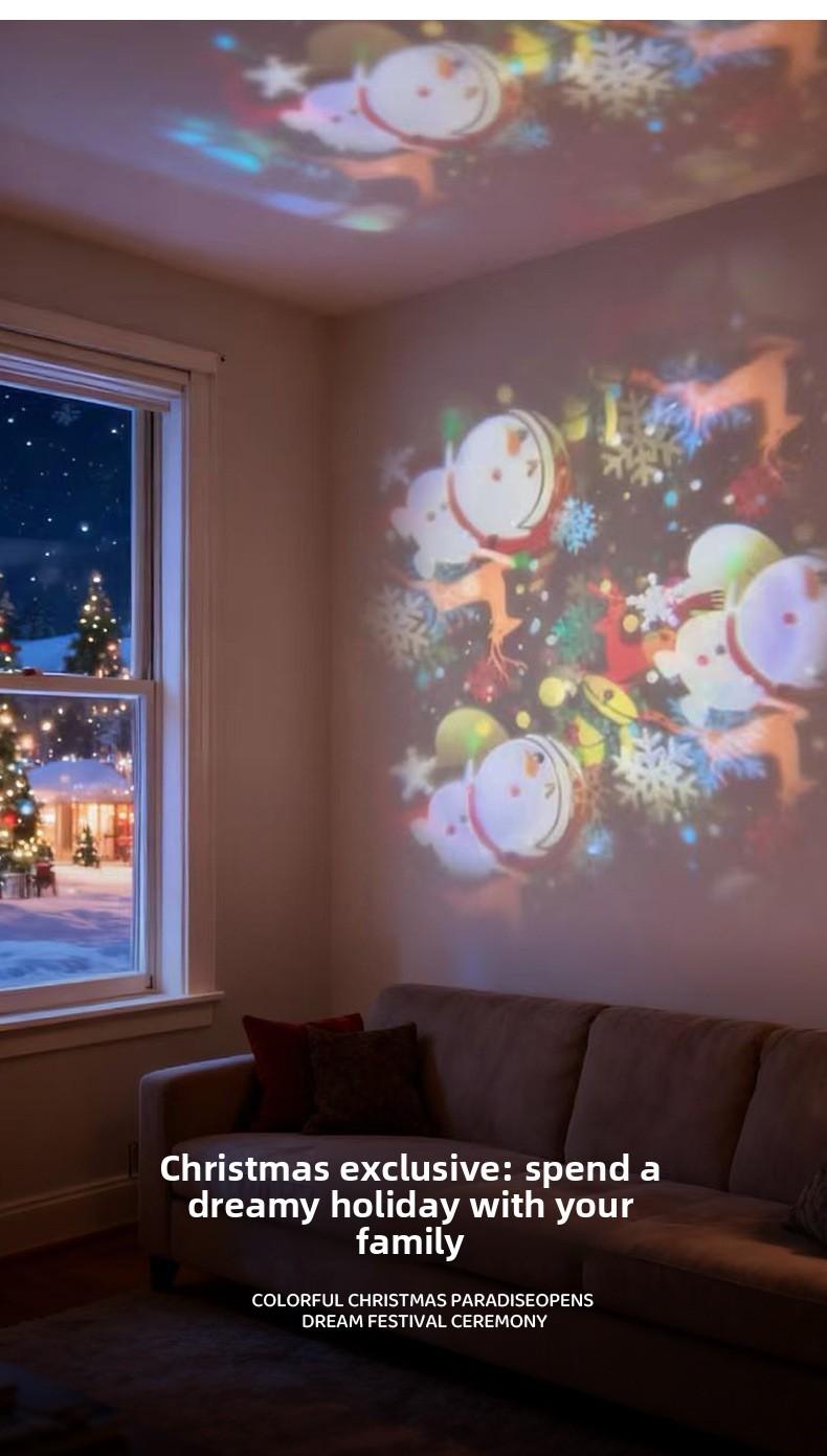 LED Projection Desk Lamp Snowman Christmas Pattern, Dynamic Rotating Holiday Decoration Light, Bedroom Room Atmosphere Laser Projector Gift, Bedroom Led Lights