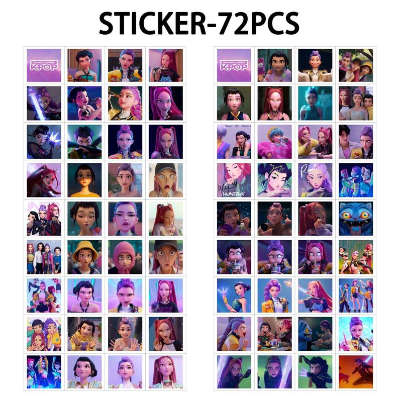 132 Pcs Kpop Anime Character Laser Photo Cards, Holographic Mini Stickers, Dual-Sided Lomo Cards, Durable Paper Material, Creative Gift Ideas