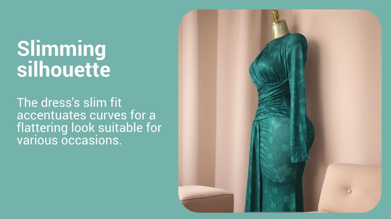 QFAF Emerald Green Bodycon Maxi Dress Women 2026 Elegant Long Sleeve Ruched Slim Fit Draped Waist Party Dress Formal Wear Chic Evening Gown High Waist Stretch Fashion Outfit Wedding Guest Birthday Dinner Date Night Vacation Holiday Clubwear Trendy Style