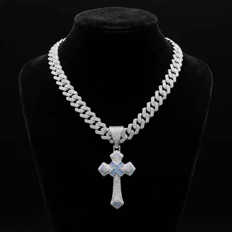 Necklace Pendant necklace​ X036 Silver Blue
