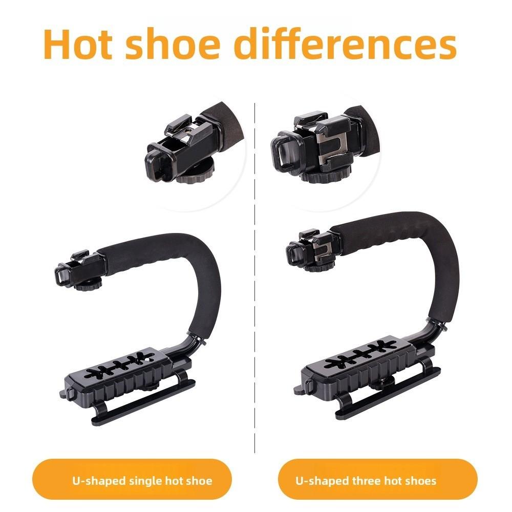 U/C Shape Portable Handheld DV Bracket Stabilizer Handle, Multifunction Adjustable Smart Phone Video Rig for Camera Action & Camcorder
