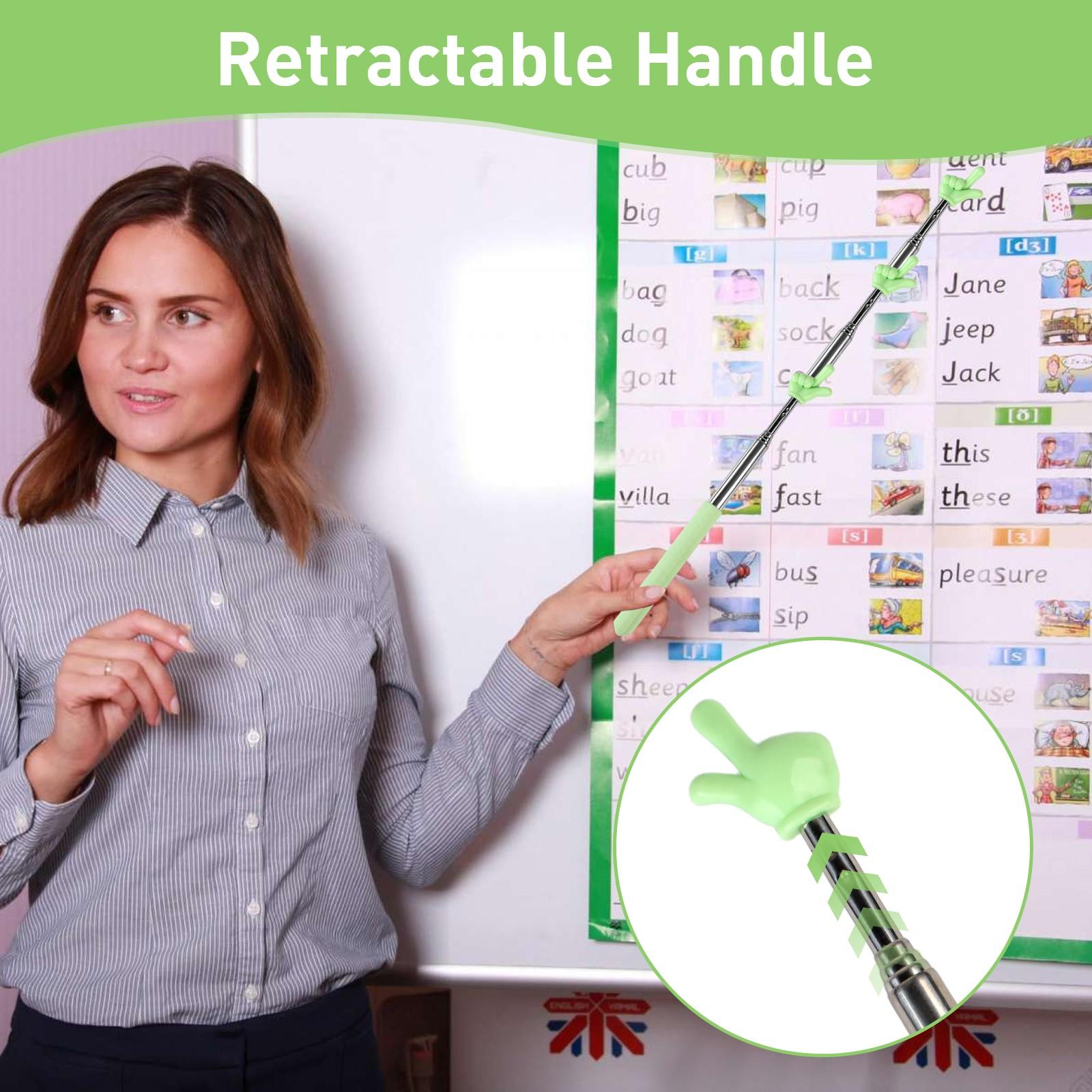 6pcs Pointer Finger Stick, Extendable Colorful Finger Pointer Stick, Mini Retractable Teacher Pointer for Presentation, Whiteboard, Blackboard, Classroom Supplies