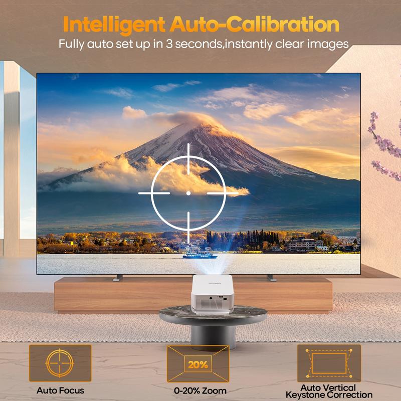 Magcubic HY300MAX Auto Focus wireless projector 400ANSI Android 14 Allwinner H726 with 0.8:1 Throw Ratio Dual WiFi6 BT5.4 HDR/HDR10+/HLG Auto Keystone Correction Portable Mini Home Cinema Movie Outdoor