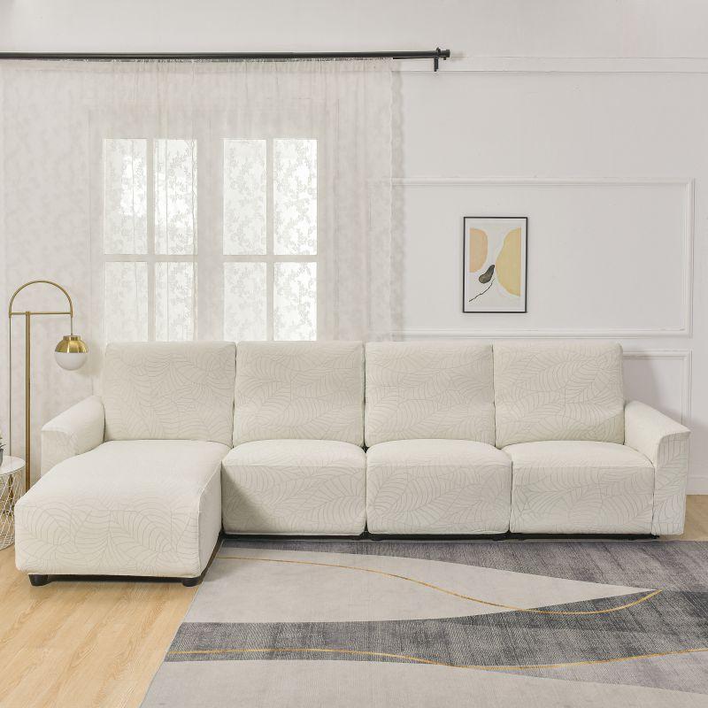 L-Shaped Leaf Pattern Sofa Cover Set, Includes Backrest Seat Armrests, Soft Comfortable Universal Fit, Stylish Bedroom Decor, Sofa Couch Covers