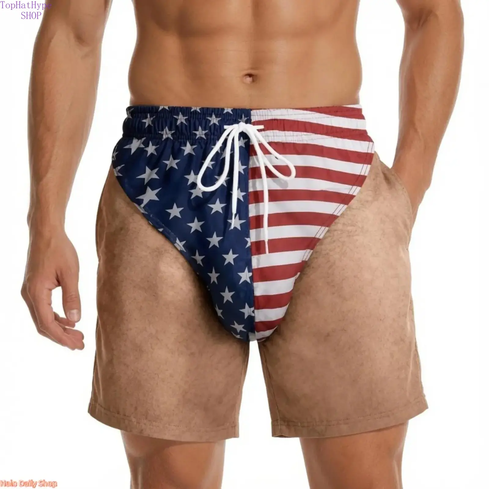 Men’s Summer Patriotic USA Flag 3D Print Swim Trunks, Quick‑Dry Lightweight Poly‑Cotton Blend Loose‑Fit Beach Board Shorts, Casual Swimwear for Beach Trips Pool Parties & Outdoor Leisure