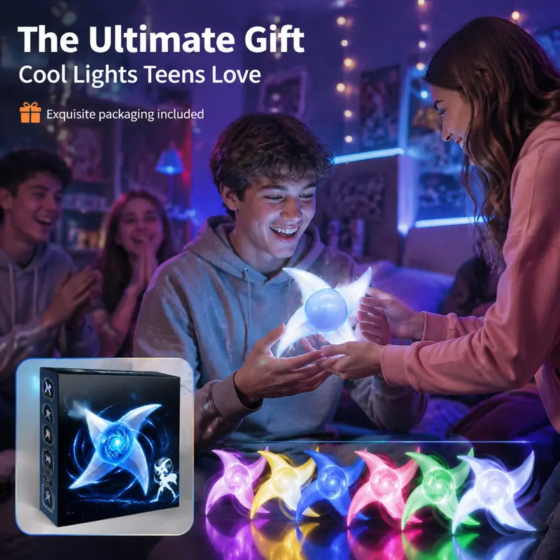 Spinning Light-Up Rasengan Wind Blade Shuriken Cosplay Prop, Rotating Glowing Ninja Shuriken Handheld Ornament, Kids Luminous Laser Sword Toy for Anime Cosplay, Role Play & Children Birthday Gift, Party Accessory