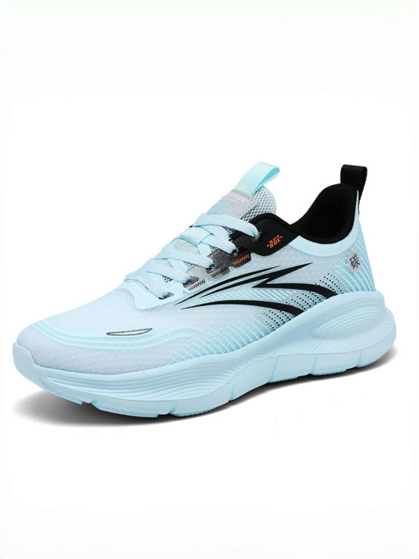 Men's Colorblock Lace Up Low Top Sneakers, Casual Breathable Comfortable Sports Running Shoes, Male All-match Round Toe Shoes for Daily Wear, Closed, Casual Running Footwear