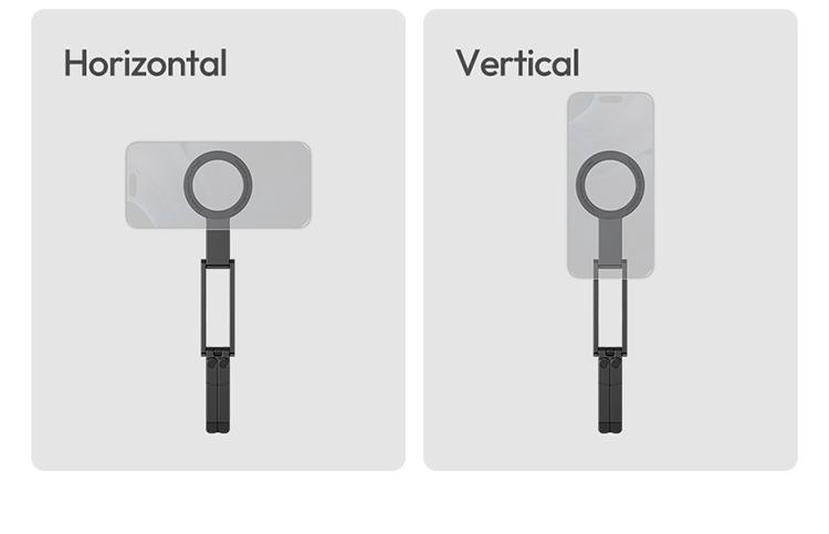 Ulanzi MA60 Magnetic Phone Stand for iPhone Aluminum Mini Foldable Tripod Pocket-Sized Cell Phone Stand with Magnetic Quick Mount Compatible with iPhone 12 13 14 15 16 Models - Smartphone Video Rig