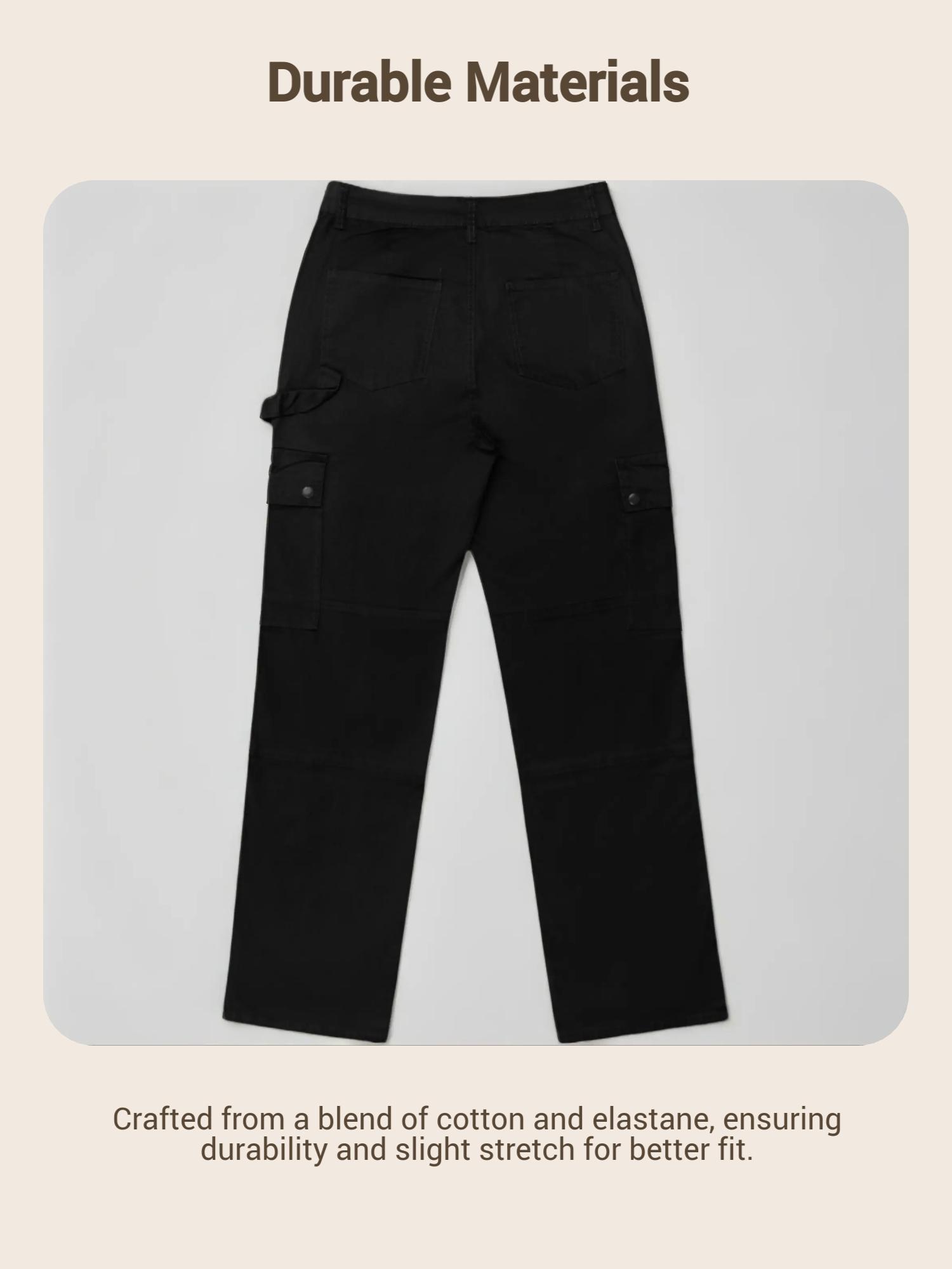 GILIPUR Y2K Women's Solid Multiple Pockets Cargo Pants, Casual Fashion Trousers, Comfort Basic Streetwear Trousers For Daily Wear, Going Out Bottoms, Autumn And Winter Women's Baggy Clothing, Casual Outdoor Trouser