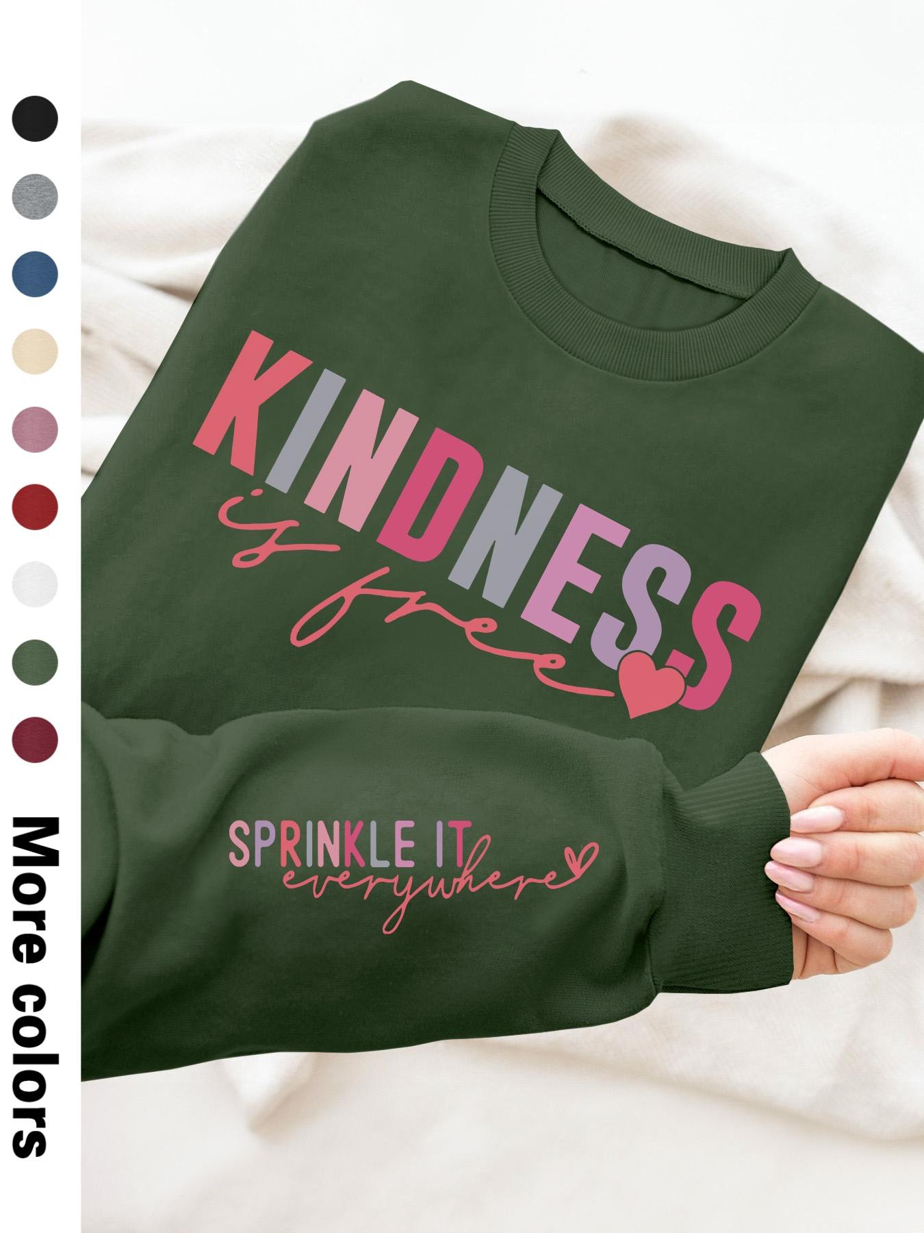 Women's Heart & Letter Print Drop Shoulder Fitted Sweatshirt, Casual Long Sleeve Round Neck Pullover for Fall & Winter, Women's Clothes for Daily Wear, Womenswear