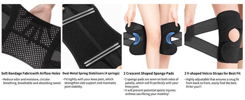 OLLAS 1pc Plus Size Knee Compression WrapBrace Breathable Adjustable With Side Stabilizers For Men And Women Comfortable Support Technology