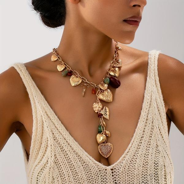 Women's Love Bow Beaded Necklace - Fashionable, Classic, Simple, Elegant, Luxurious, High-End Costume Jewelry for Valentine's Day Gifts, Daily Wear