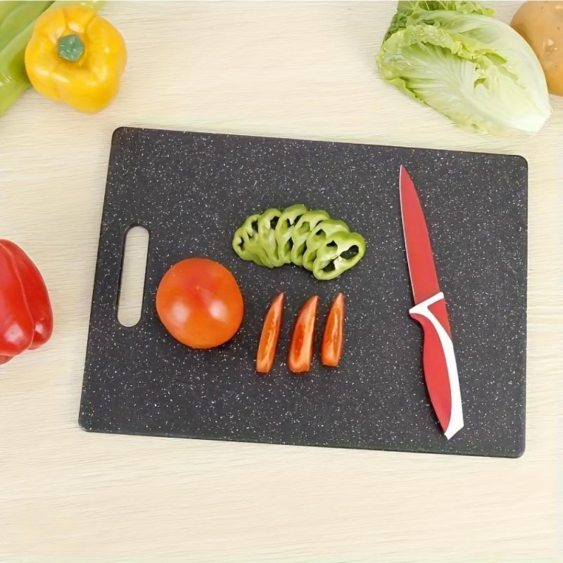3-Piece Reversible BPA-Free Plastic Cutting Board Set, Charcoal Black