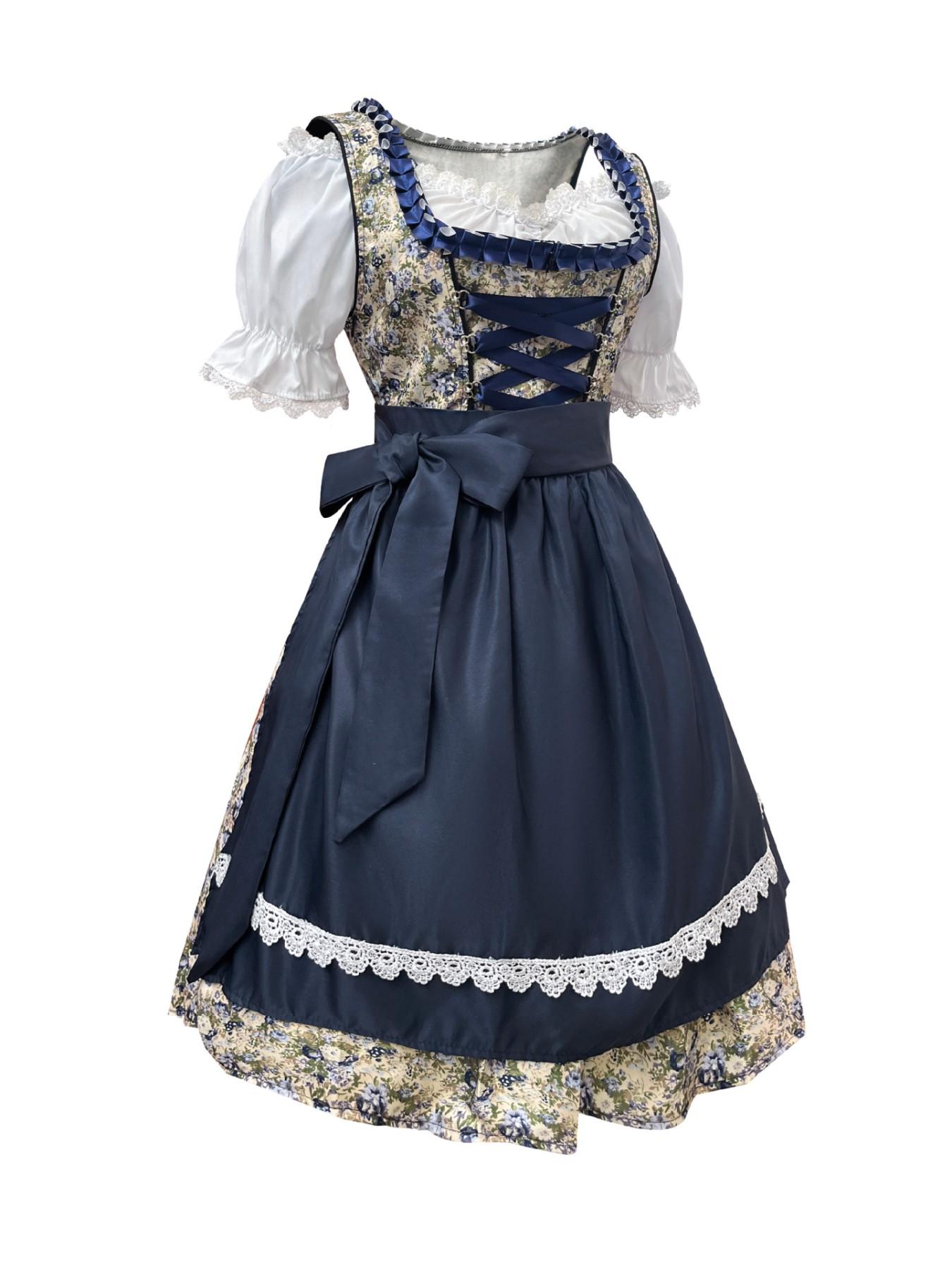 German Munich Beer Festival Women's Costume, Bavarian National Uniform Dress, Slim-Fitting Solid Pattern, All Seasons Performance Wear
