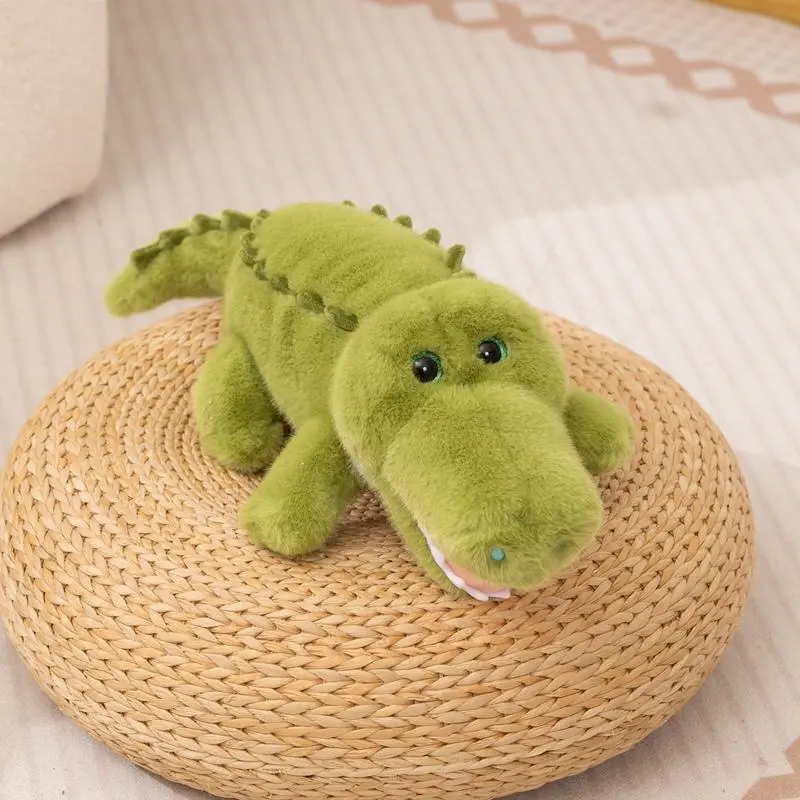 65cm 80cm Simulation Soft Crocodile Plush Toy Fluffy Full Stuffed Animal Pillow Green Alligator Sofa Cushion Kid Birthday Gift
