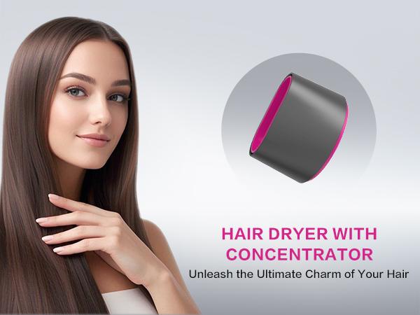 BABONIR Ionic Hair Dryer 1875W Quick-Dry, Frizz Reduction, Concentrator & Diffuser Accessories, Lightweight & Quiet, Foldable Travel Design,Adaptable to All Hairstyles,Blow Dryer,Compact Design for Women and Men,Christmas Gifts Holiday Gift,Grey,Pink