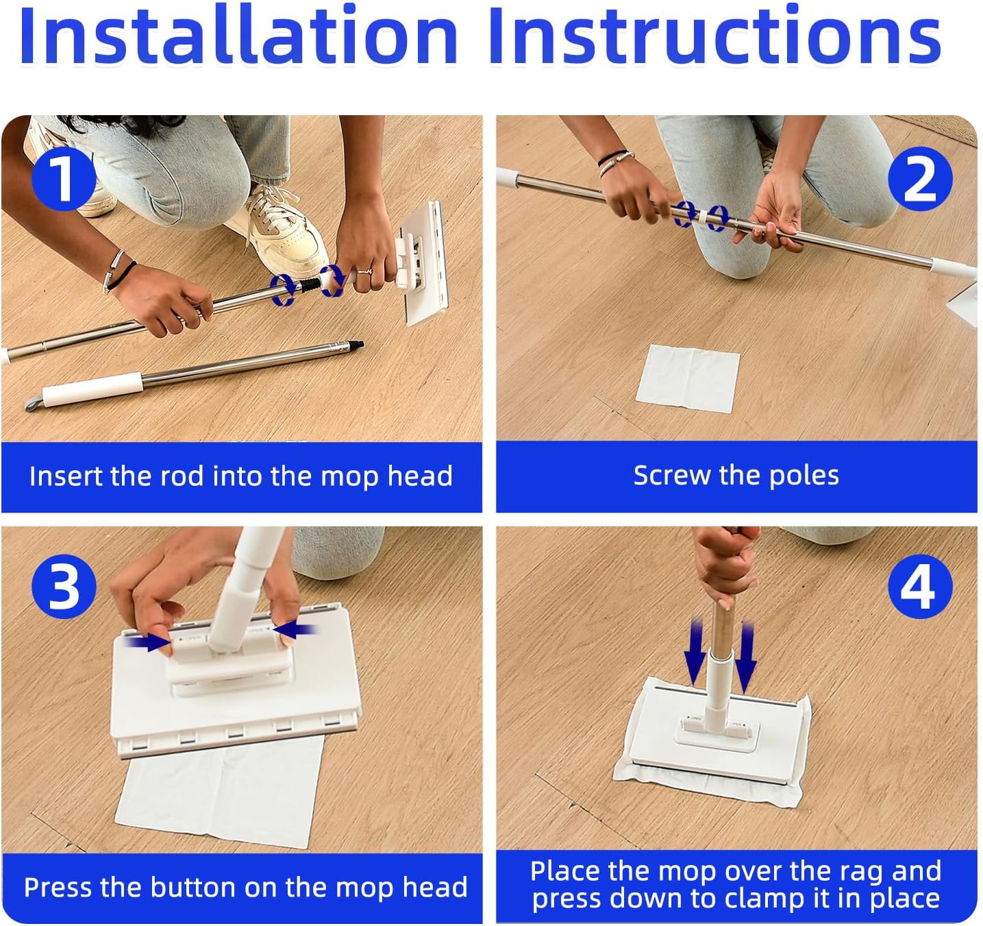 Mini Face Towel Mop Accessory 100cm Lazy Cleaning Tool Reusable Clamp Mop Head Home Kitchen Bathroom Desk Cabinet cleaning Cleaning