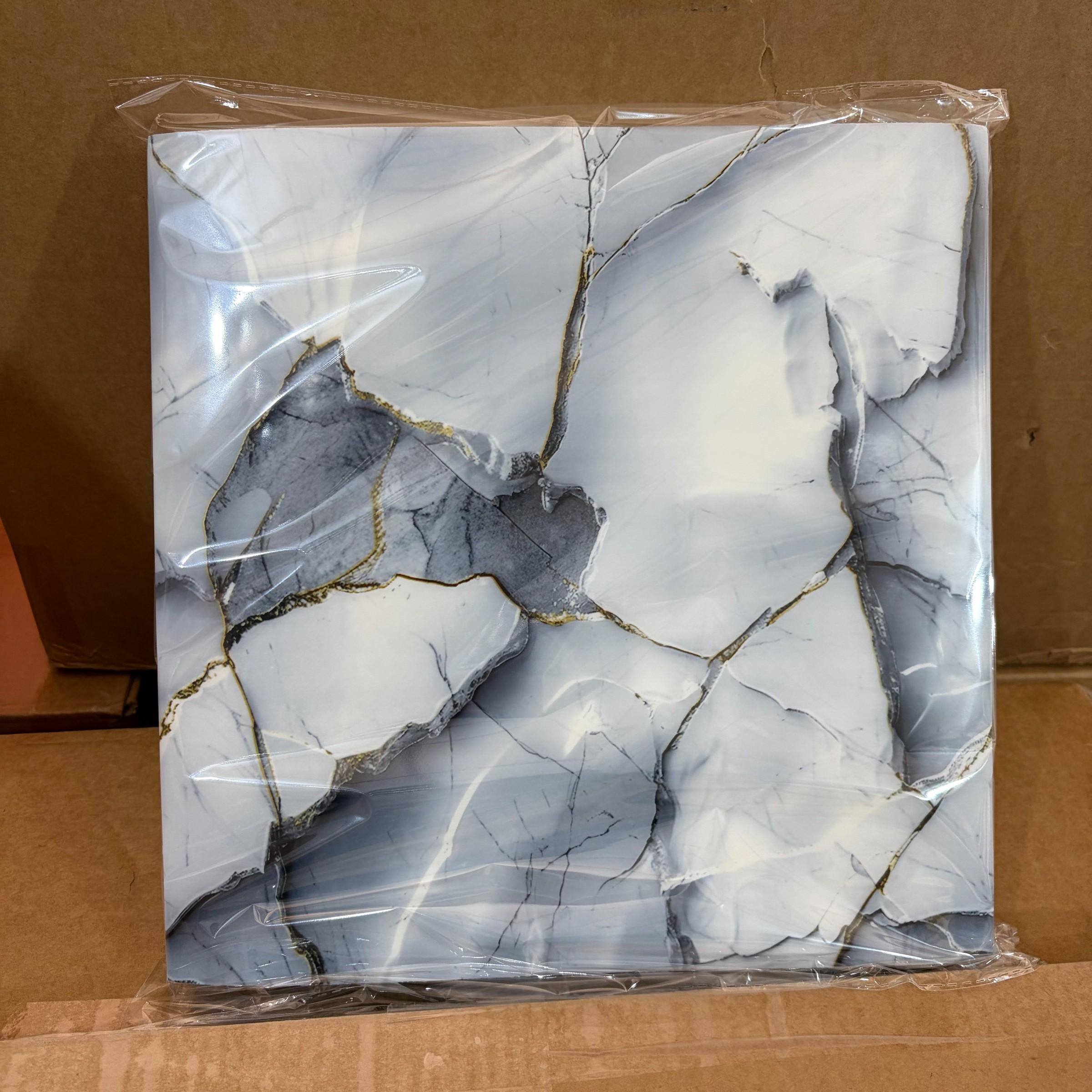 10/20Pcs 13.78" x 13.78" Marble Self-Adhesive Waterproof Shower Wall Panels, Elegant Marble Texture PVC Peel & Stick Tiles, Oil & Splash Proof for Bathroom, Kitchen & Living Room, Real Marble Look