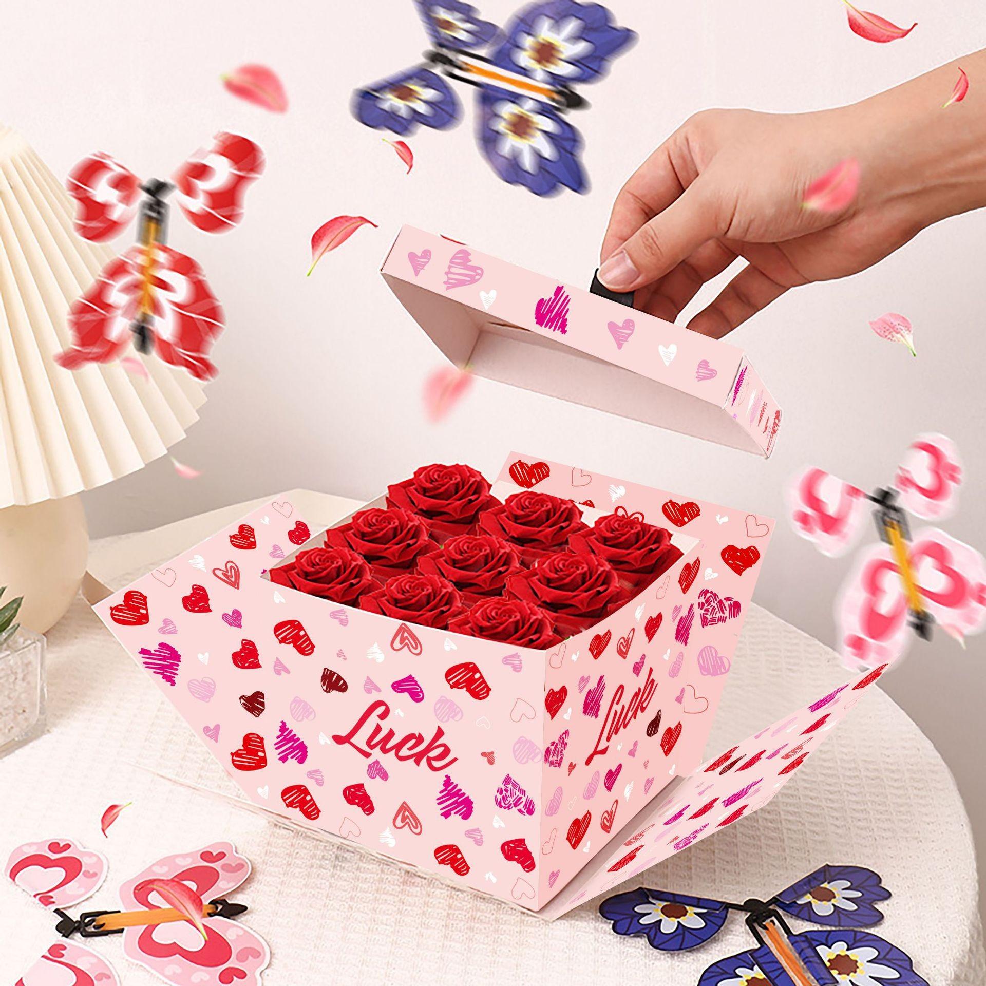 Creative Flying Butterfly Explosion Gift Box, Surprise Pop Up Box, Funny Gift Packaging for Valentine's Day, Birthday & Party