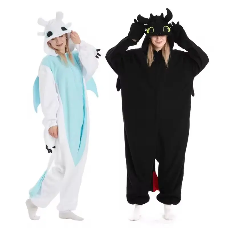 New Toothless Dragon Onesie Pajamas For Adult Jumpsuit Animal Pijamas How To Train Pyjama Unisex Homewear Cosplay Party Costumes