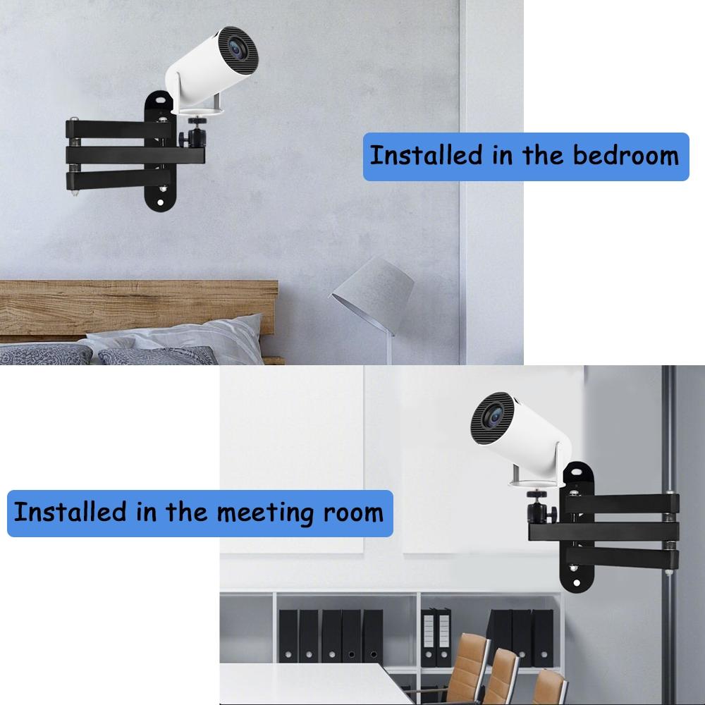 Adjustable Projector Stand, Wall Mounted Folding Ptz Bracket, Suitable for TV Vcr Home Theater, Durable Iron Structure, Foldable