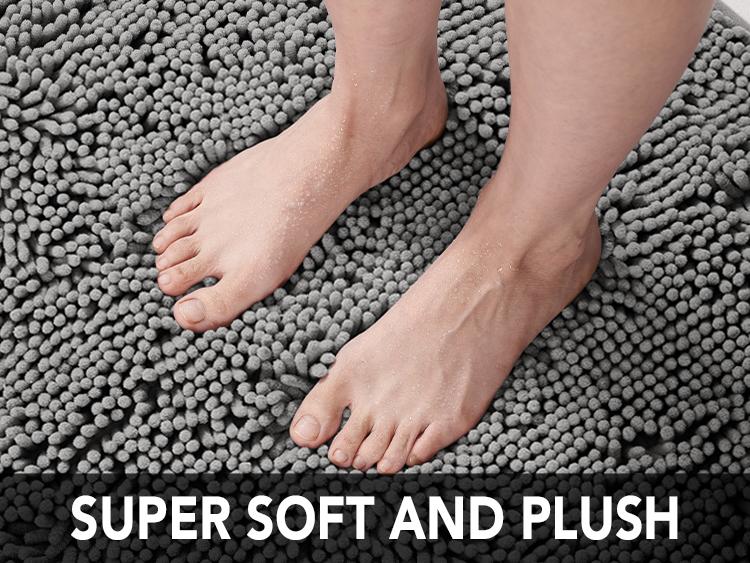 Deconovo Bath Rug, Soft Absorbent Shaggy Bath Mat, Machine Washable, Non-Slip Plush Carpet for Bathroom, Tub, Shower, Pet-Friendly