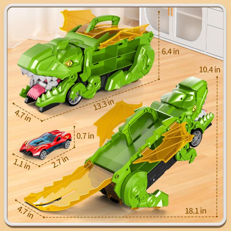 Foldable Transformable Dinosaur Truck with 10/12 Die-Cast Cars,Glide Forward,Car Track,Best Gift for Birthday/Christmas/Thanksgiving Toy Gifts Foldable Transformable Dinosaur Truck with 10/12 Die-Cast Cars,Glide Forward,Car Track,Best Gift for Birthday/Christmas/Thanksgiving Toy Gifts