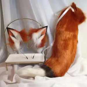 New Red Fox Anime Beast Ear Beast Tail Wolf Ear Cat Ear Headband Custom COSPLAY Hand Made LOL Golden Fox Ears Hair Accessories
