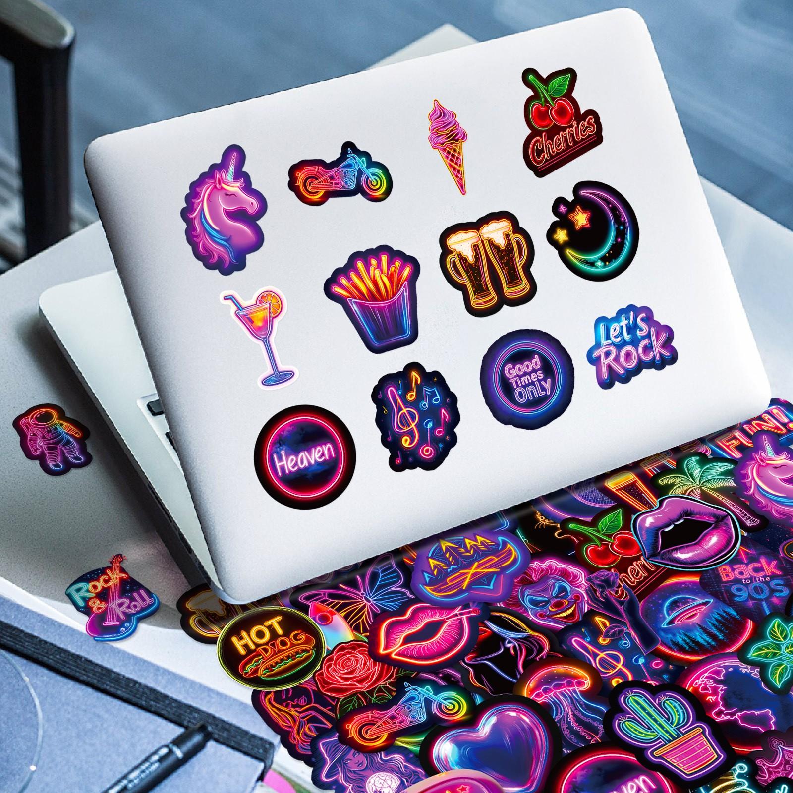 50 Sheets Creative Neon Graffiti Stickers for Luggage & Laptop Decals, Unique Non-Repeating Designs, Perfect Decorations 50 Sheets Creative Neon Graffiti Stickers for Luggage & Laptop Decals, Unique Non-Repeating Designs, Perfect Decorations