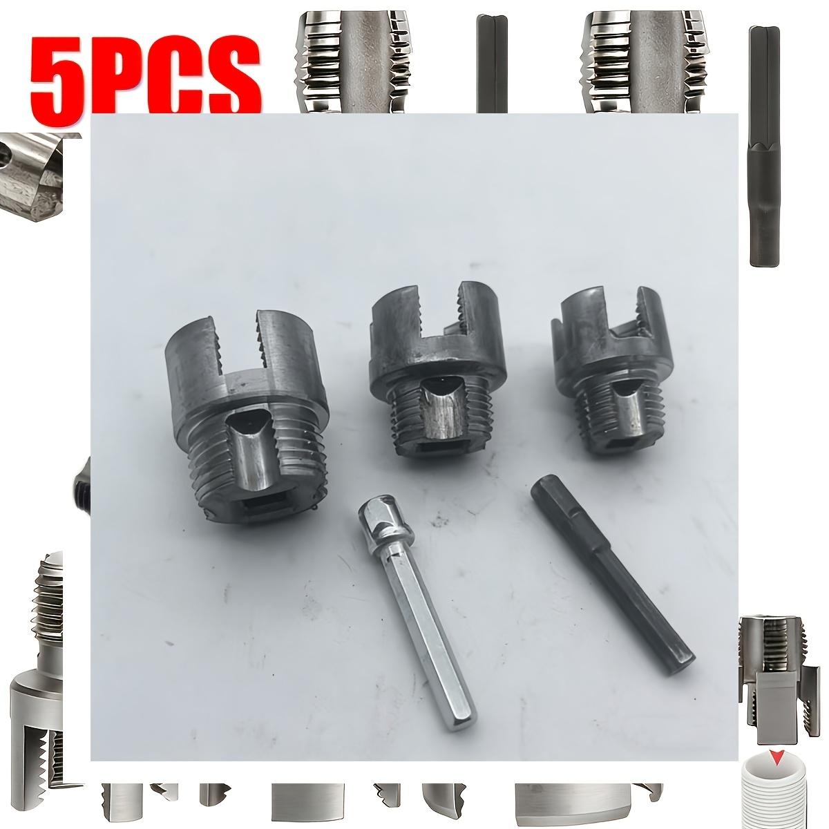 Pipe Thread Processing Tool Set, Hand Tools, Integrated Internal & External Thread Tools, Fits 1/2 Inch, 3/4 Inch, 1 Inch Pipes, Metal Material