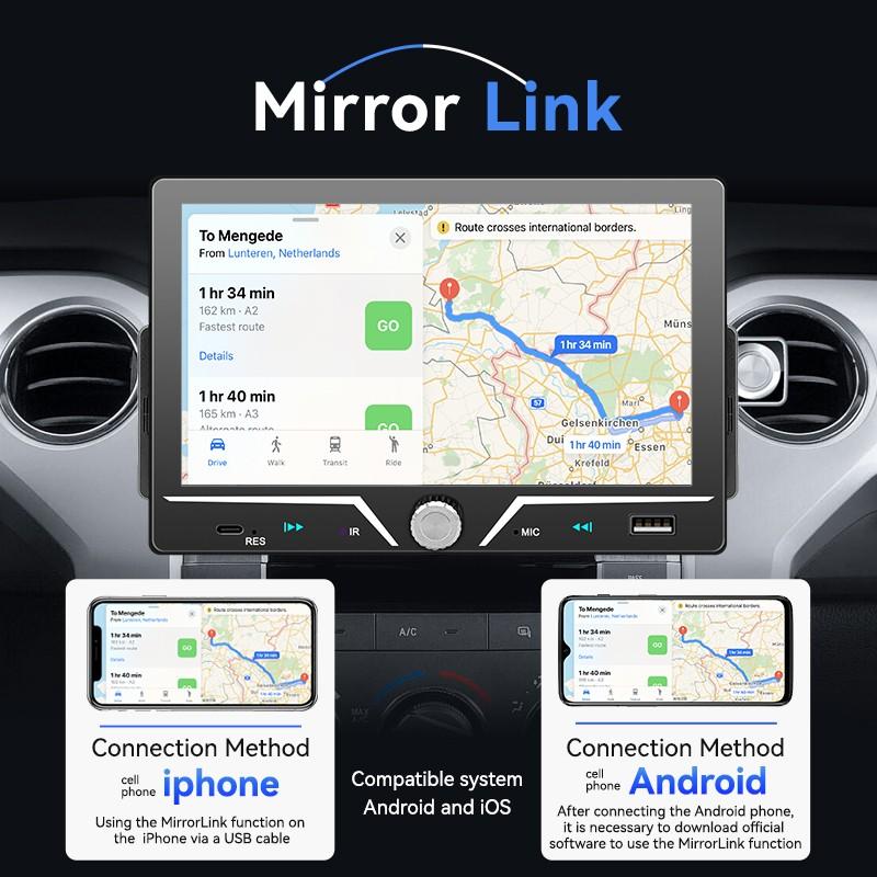 7 Inch Carplay Car Display, Car Video Player, Supports Carplay & Android Auto, Bluetooth-compatible 5.0, USB, TF, Aux, Fm, Fits 1 Din Radio, 12V Voltage