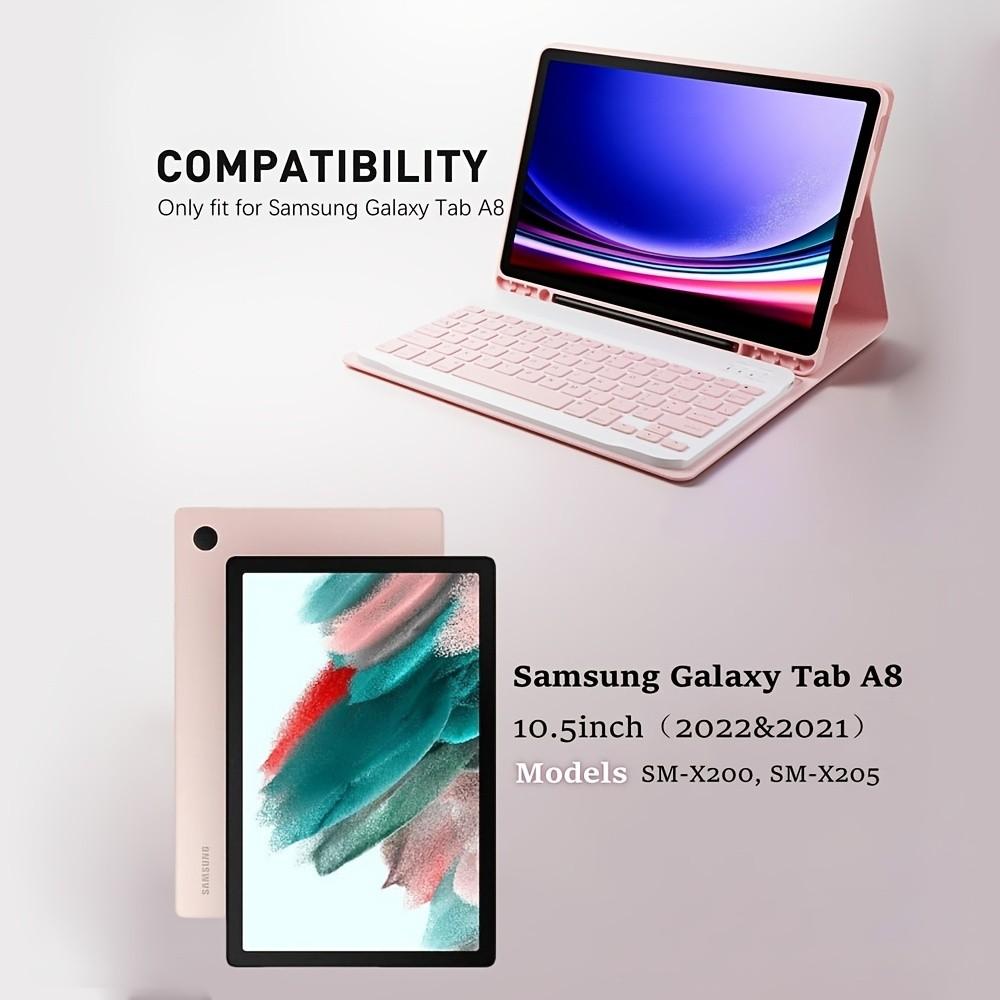 Case for Samsung Galaxy Tab A8 10.5-Inch, Lightweight Vertical Keyboard Cover, Bluetooth-compatible Wireless Keyboard, Protective Cover for Sm-X200/x205/x207