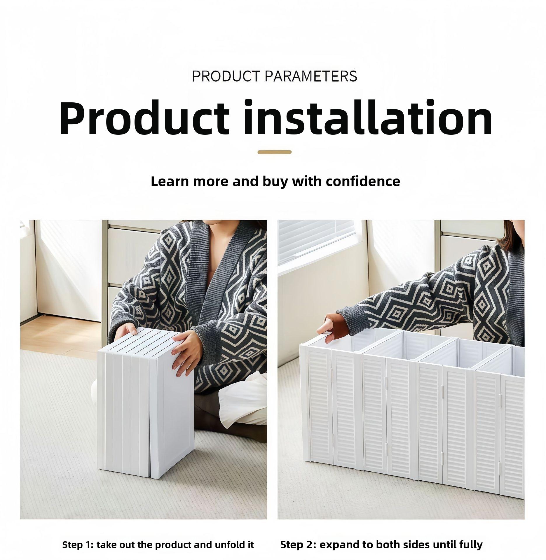 3/6 Installation-free folding shoe rack Transparent shoe storage box Shoe display cabinet Integrated moisture-proof, dustproof, durable and beautiful shoe cabinet Shoe rack