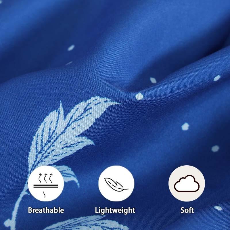 Blue Butterfly Print Bedding Duvet Cover Set, 3-Piece Set includes 1 duvet cover + 2 pillowcases, without inserts.Ultra soft and suitable for all seasons.The bedding is designed with a zipper closure, ideal for bedroom and guest room decoration.