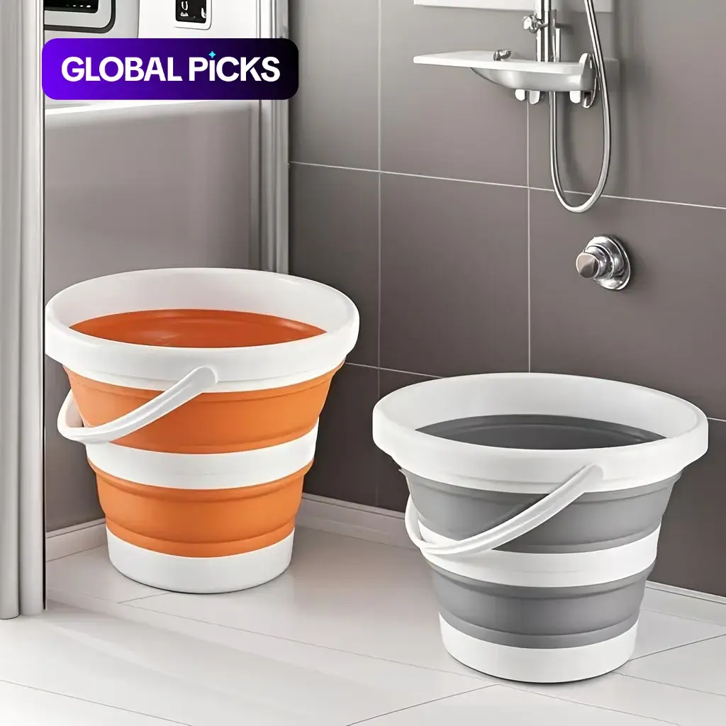 Collapsible Bucket, 1 Count Foldable Leakproof Lightweight Bucket with Handle, Multifunctional Bucket for Car Wash, Outdoor, Camping, Pet Bath, Collapsible Foot Bath, Collapsible Foot Spa, Home Supplies, Home Goods