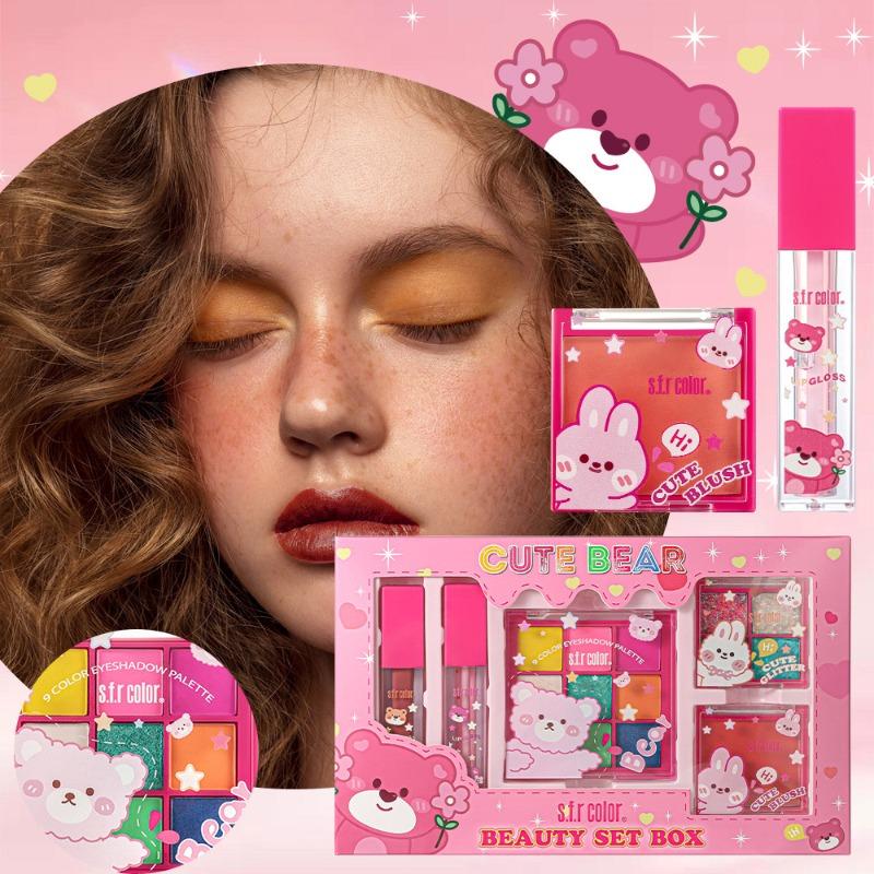 Complete Beauty Set Princess Cosmetic Box with Lipsticks & Eyeshadows, Ideal Birthday Gift for Girls & Students