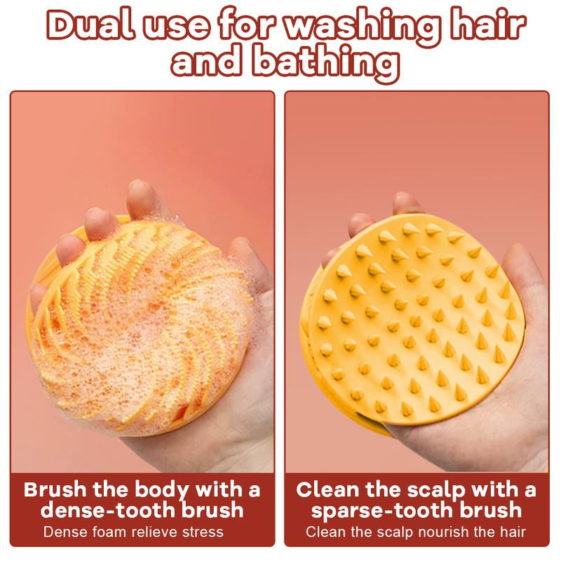 Upgrade 2 in 1 Whirlwind Bath and Shampoo Brush，Exfoliating Skin Silicone Scrubber，Foaming Deep Cleaning, Durable, for Skin body brush shower puff Reusable Bath Silicone Brush Bath Accessories