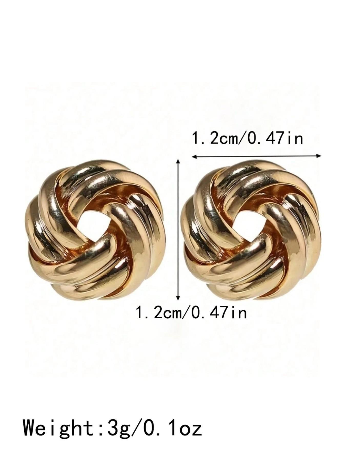 1 Pair Metal Geometric Spiral Earrings, Unique Women's Daily Jewelry, Fashionable Ear Rings for Everyday Wear, Stylish Accessory