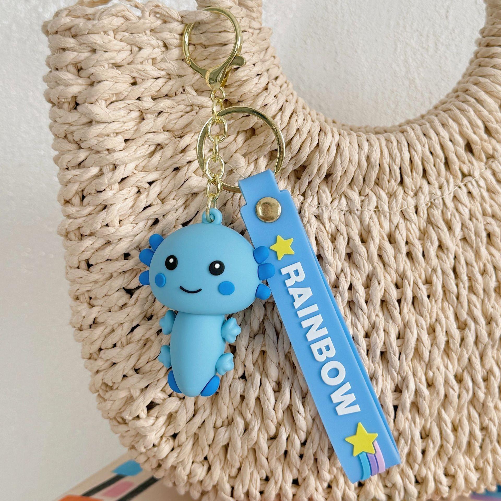 Cute Cartoon Dragon Keychain Pendant, Adorable Bag Charm, Couple Axolotl Figure, Perfect Gift for Lovers, Unique Accessory