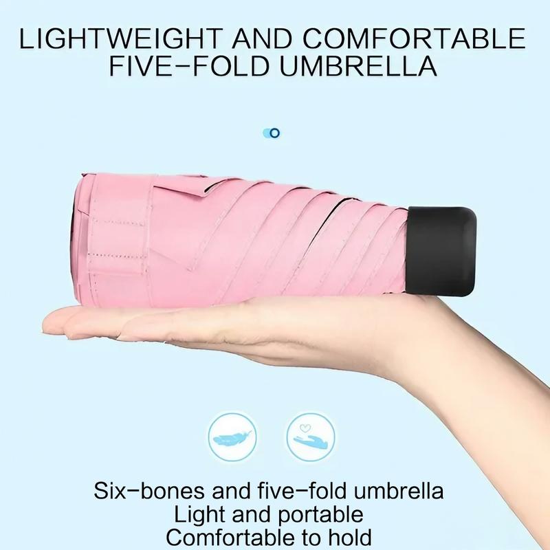 Mini Portable 50% UV Sun Umbrella Lightweight Compact Foldable Windproof Travel Outdoor Essential for Beach Picnic Durable Fabric Easy Carry Daily Adventure Sun Protection Fits in Bag