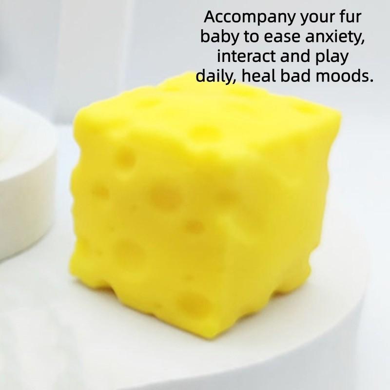 Pet Dog Interactive Toy Cheese Block Stress Relief, Fun and Engaging Puppy Plaything, Durable Design for Long-Lasting Entertainment